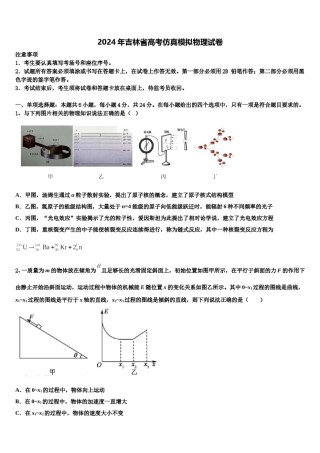 2024年吉林省高考仿真模拟物理试卷含解析.doc