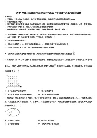 2024年四川成都经开区实验中学高三下学期第一次联考物理试卷含解析.doc