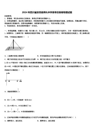 2024年四川省安岳县周礼中学高考仿真卷物理试题含解析.doc