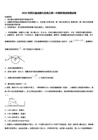 2024年四川省成都九校高三第一次调研测试物理试卷含解析.doc