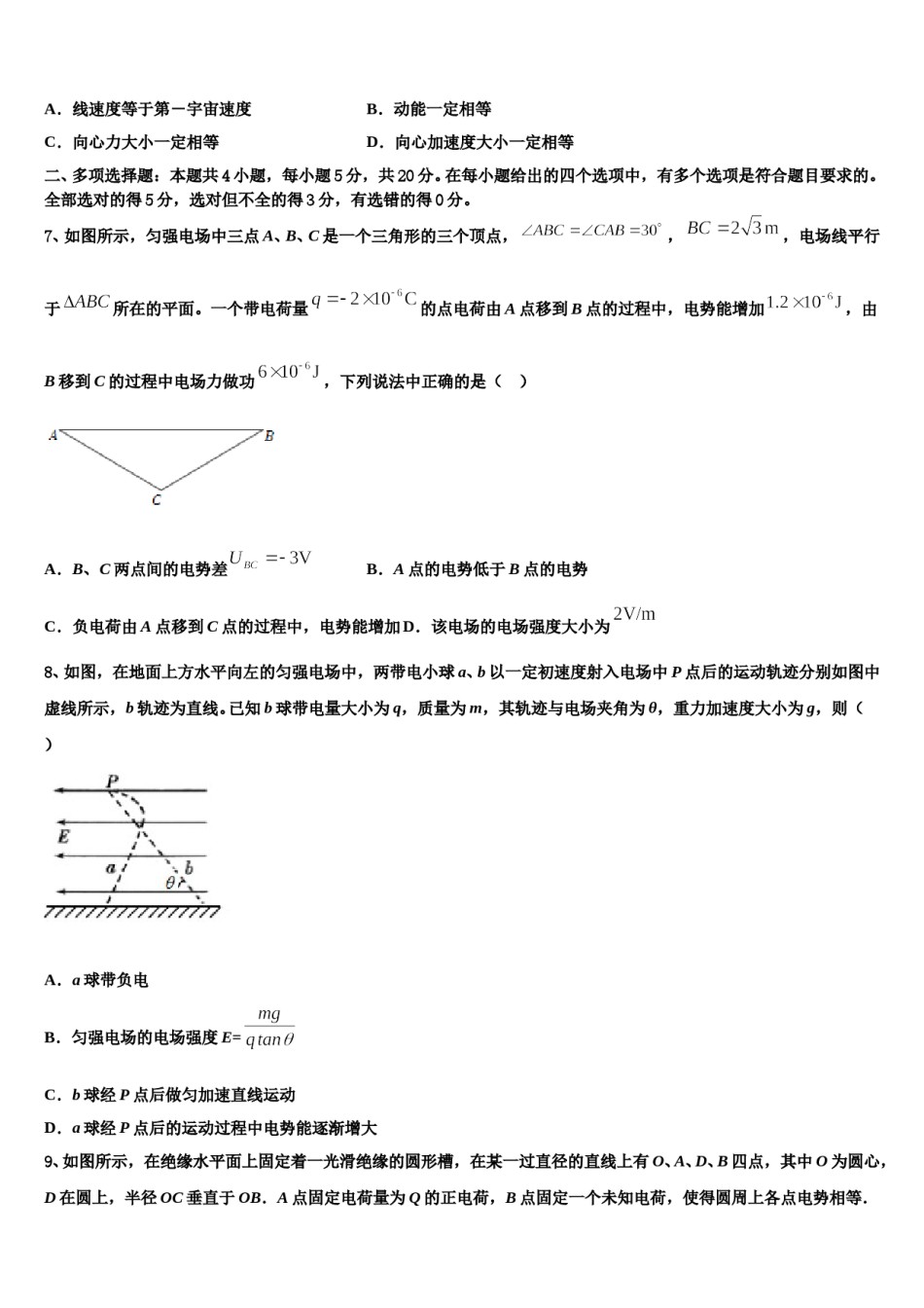2024年四川省遂宁市射洪县射洪中学高考仿真模拟物理试卷含解析.doc_第3页