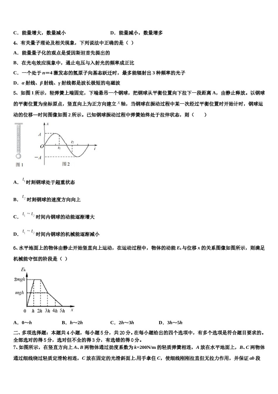 2024年天津市滨海新区塘沽滨海中学高考临考冲刺物理试卷含解析.doc_第2页