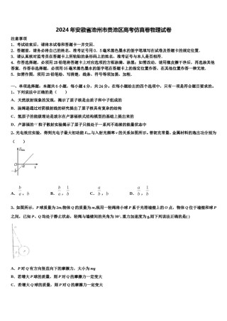 2024年安徽省池州市贵池区高考仿真卷物理试卷含解析.doc