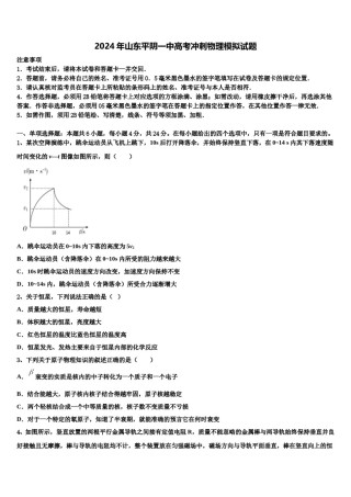 2024年山东平阴一中高考冲刺物理模拟试题含解析.doc