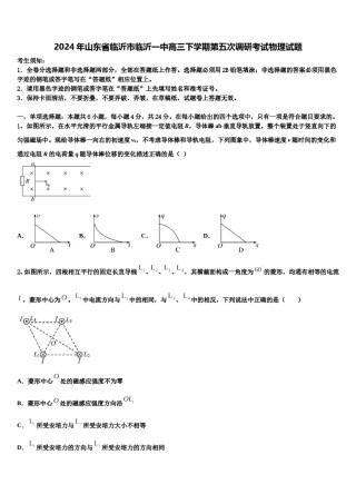 2024年山东省临沂市临沂一中高三下学期第五次调研考试物理试题含解析.doc