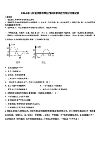 2024年山东省济南市章丘四中高考适应性考试物理试卷含解析.doc