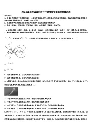 2024年山东省滨州市五校联考高考仿真卷物理试卷含解析.doc