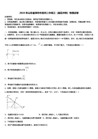 2024年山东省潍坊市青州二中高三（最后冲刺）物理试卷含解析.doc