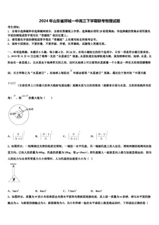 2024年山东省郯城一中高三下学期联考物理试题含解析.doc