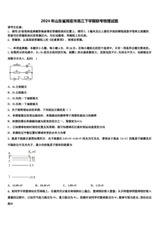 2024年山东省高密市高三下学期联考物理试题含解析.doc