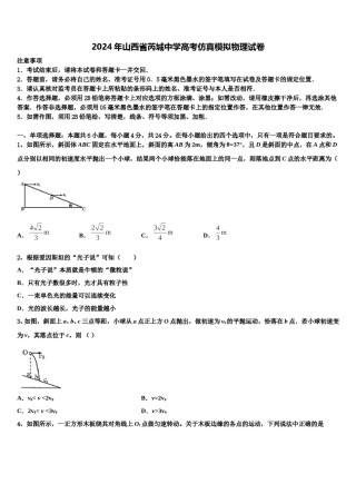 2024年山西省芮城中学高考仿真模拟物理试卷含解析.doc