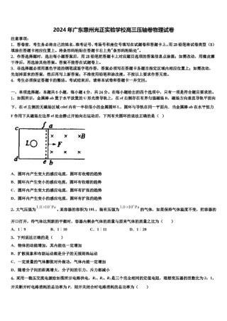 2024年广东惠州光正实验学校高三压轴卷物理试卷含解析.doc