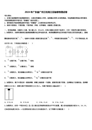 2024年广东省广州三校高三压轴卷物理试卷含解析.doc