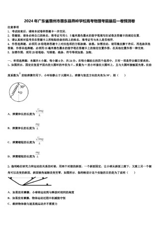 2024年广东省惠州市惠东县燕岭学校高考物理考前最后一卷预测卷含解析.doc