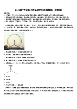 2024年广东省梅州市五华县高考物理考前最后一卷预测卷含解析.doc