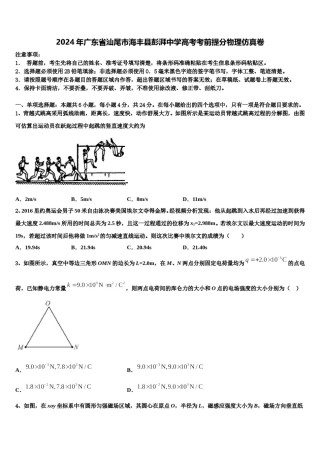 2024年广东省汕尾市海丰县彭湃中学高考考前提分物理仿真卷含解析.doc