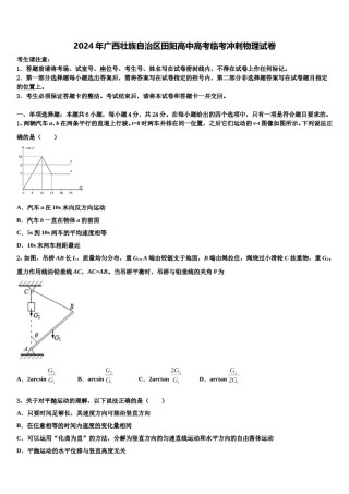 2024年广西壮族自治区田阳高中高考临考冲刺物理试卷含解析.doc