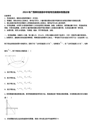2024年广西柳州高级中学高考仿真模拟物理试卷含解析.doc