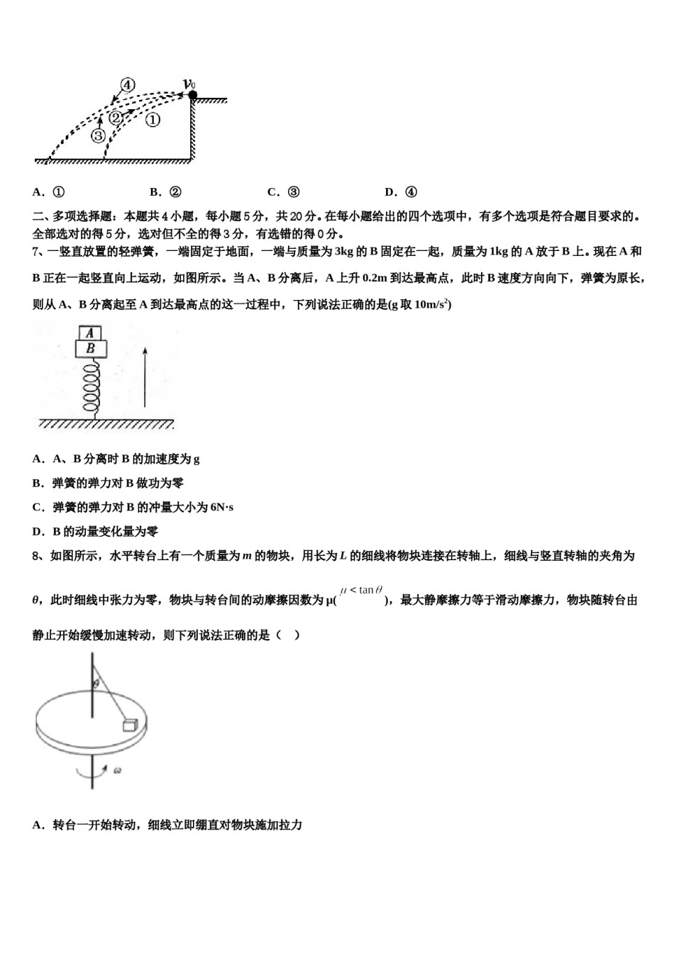 2024年新疆克拉玛依市第一中学高三下学期第一次联考物理试卷含解析.doc_第3页