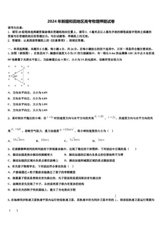 2024年新疆和田地区高考物理押题试卷含解析.doc