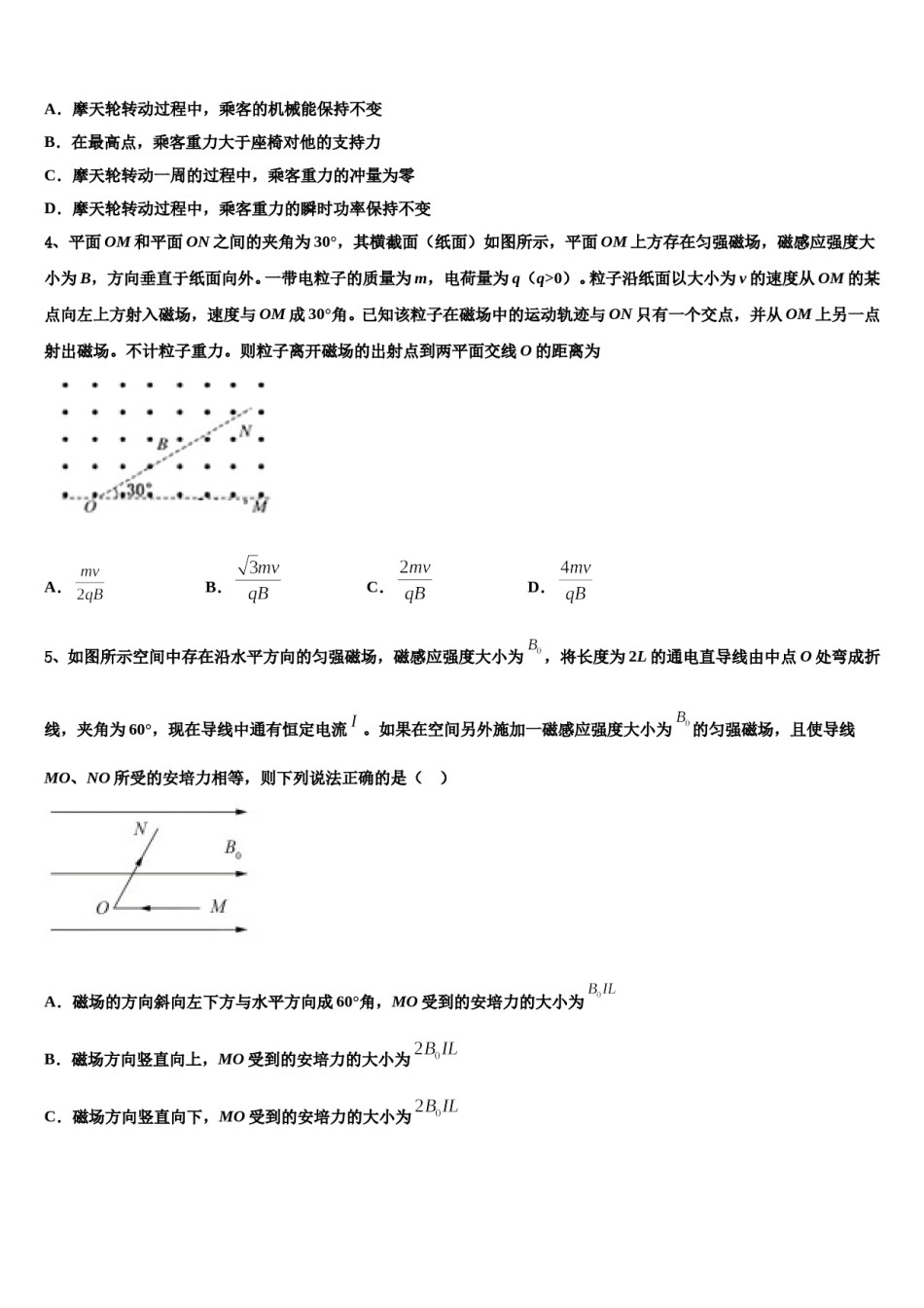 2024年江苏省东台市三仓中学高三下学期第五次调研考试物理试题含解析.doc_第2页
