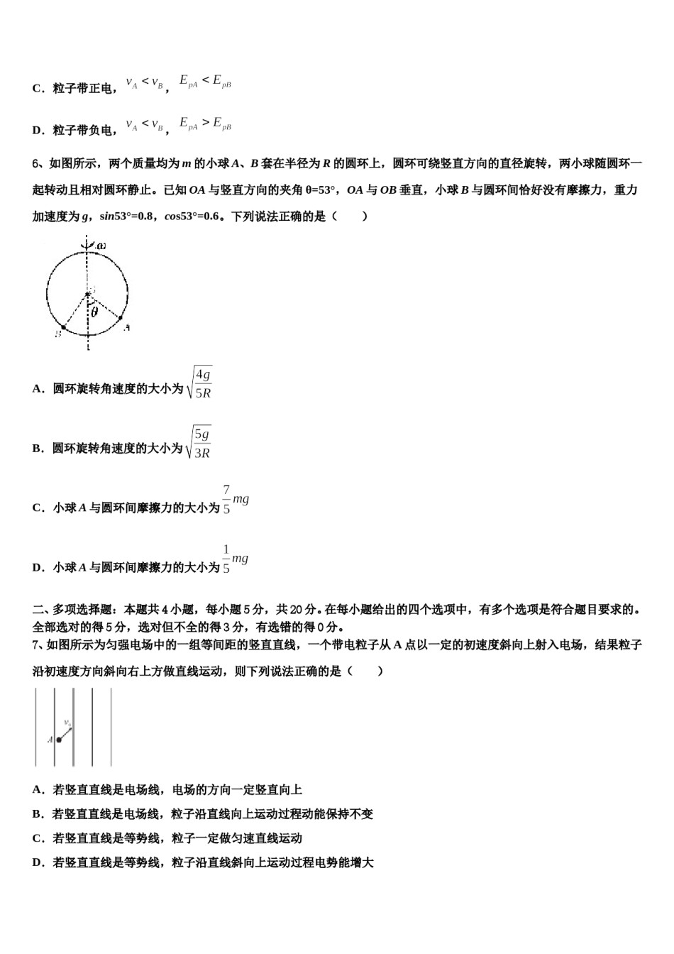 2024年江苏省南京市高三下学期联考物理试题含解析.doc_第3页