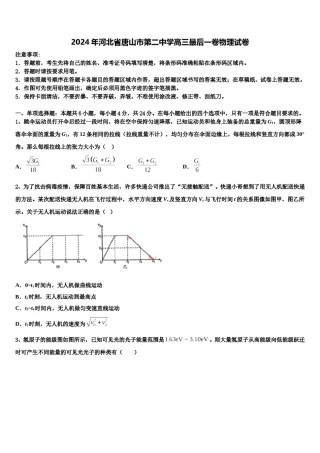2024年河北省唐山市第二中学高三最后一卷物理试卷含解析.doc