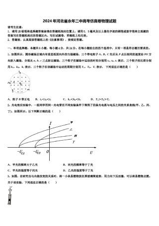 2024年河北省永年二中高考仿真卷物理试题含解析.doc