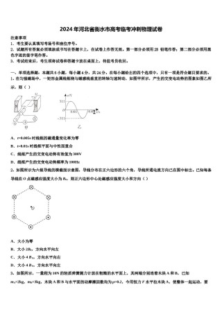 2024年河北省衡水市高考临考冲刺物理试卷含解析.doc