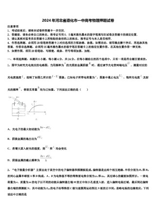 2024年河北省遵化市一中高考物理押题试卷含解析.doc