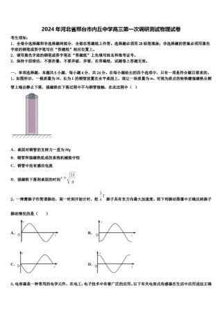 2024年河北省邢台市内丘中学高三第一次调研测试物理试卷含解析.doc