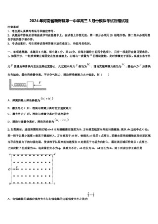 2024年河南省新野县第一中学高三3月份模拟考试物理试题含解析.doc