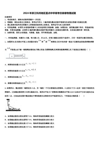 2024年浙江杭州地区重点中学高考仿真卷物理试题含解析.doc