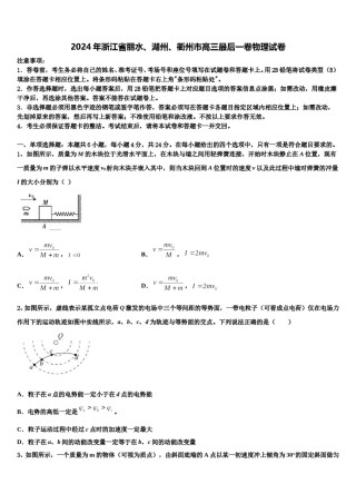2024年浙江省丽水、湖州、衢州市高三最后一卷物理试卷含解析.doc