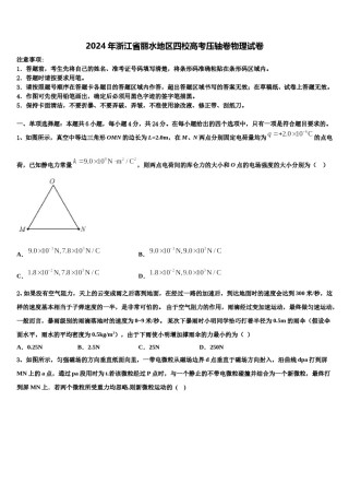 2024年浙江省丽水地区四校高考压轴卷物理试卷含解析.doc