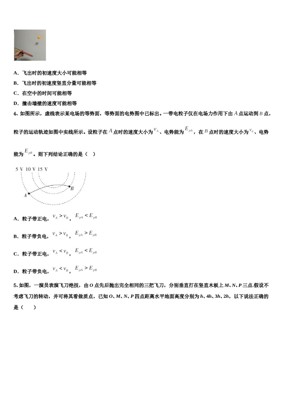 2024年浙江省桐庐分水高级中学高三3月份第一次模拟考试物理试卷含解析.doc_第2页