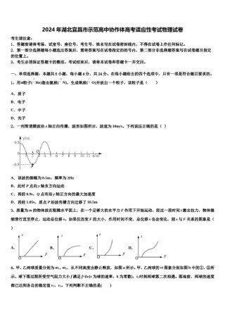 2024年湖北宜昌市示范高中协作体高考适应性考试物理试卷含解析.doc