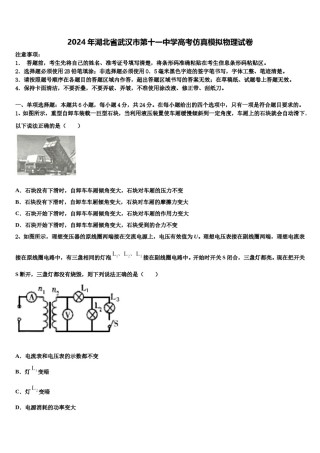 2024年湖北省武汉市第十一中学高考仿真模拟物理试卷含解析.doc