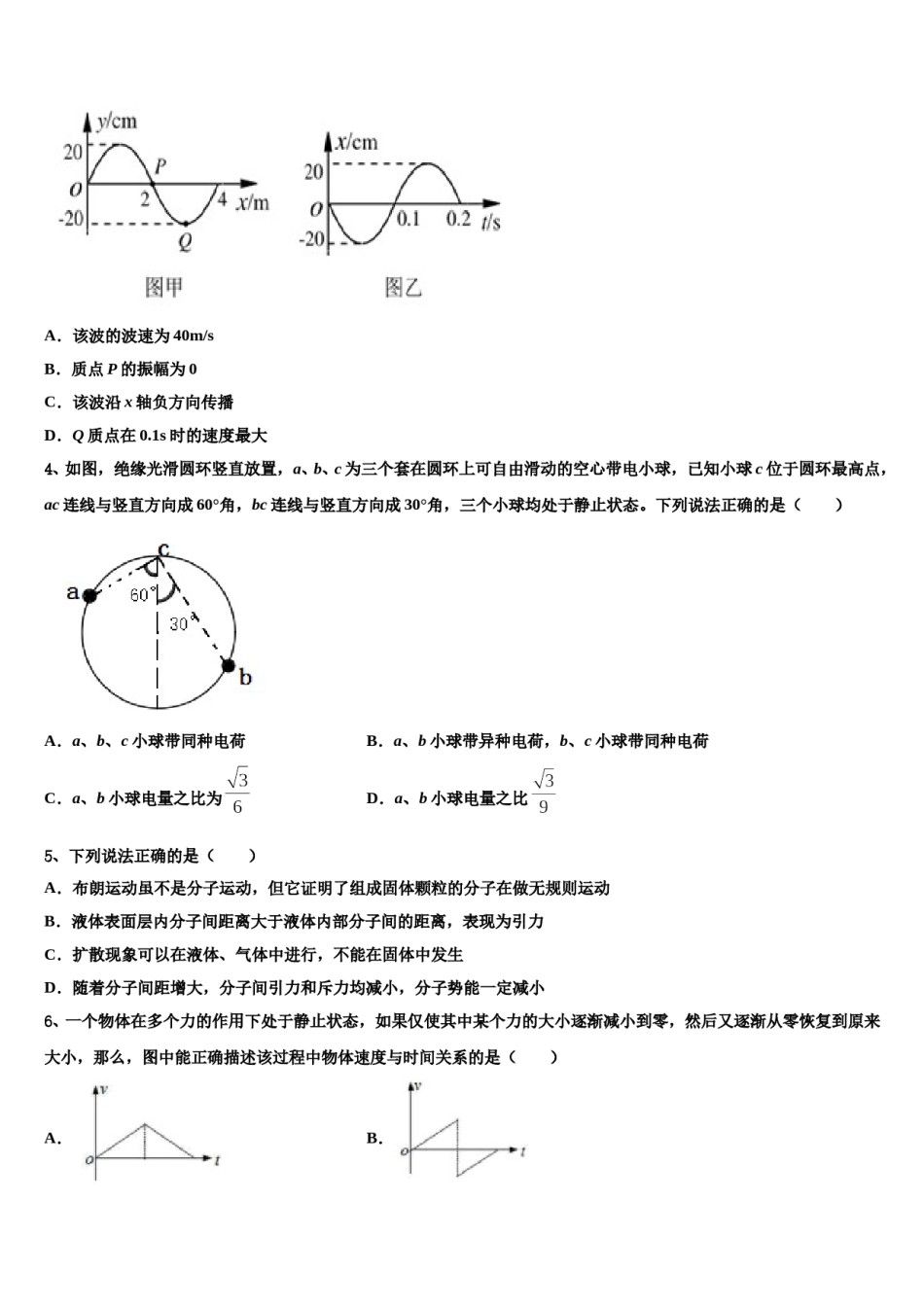 2024年湖北省武汉市重点中学高三第二次联考物理试卷含解析.doc_第2页