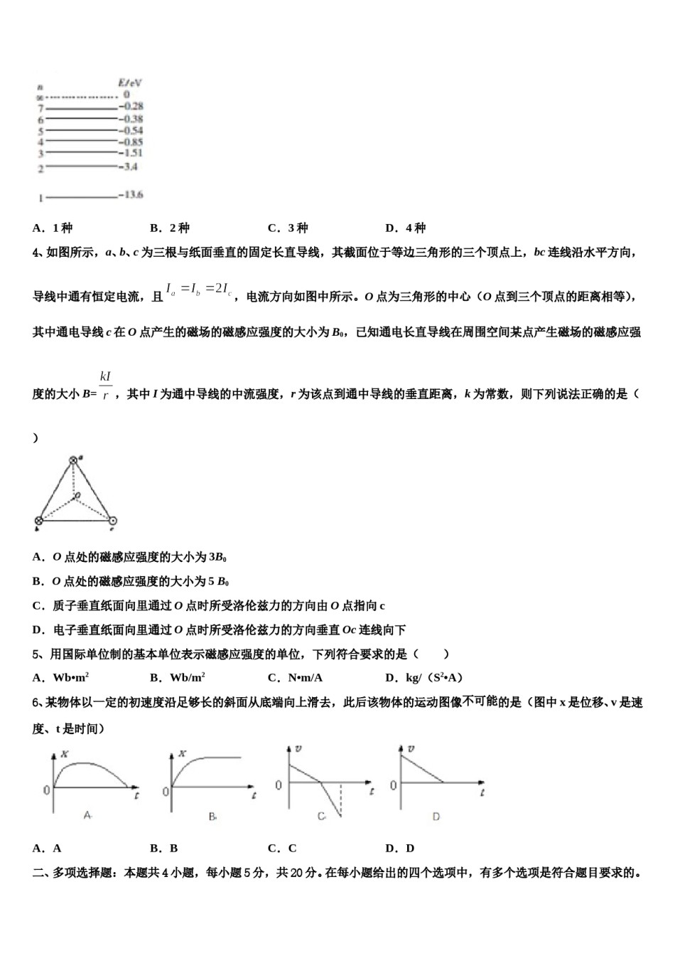 2024年湖南省普通高中学高三最后一模物理试题含解析.doc_第2页