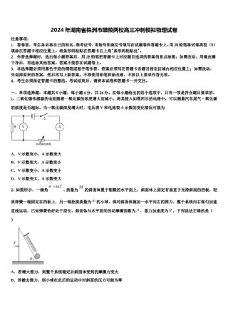 2024年湖南省株洲市醴陵两校高三冲刺模拟物理试卷含解析.doc