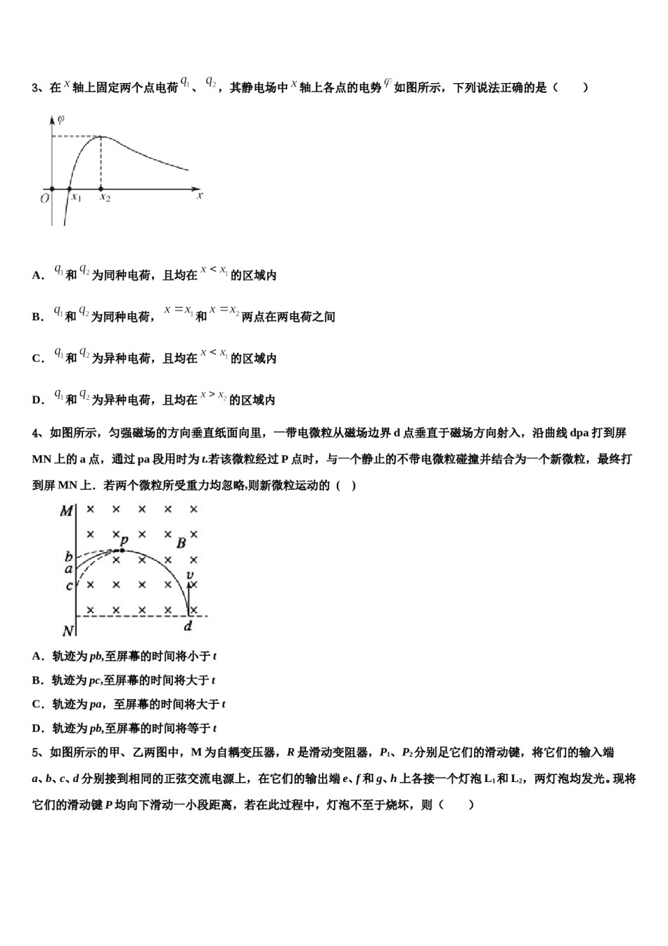 2024年甘肃省兰州市兰大附中高考仿真模拟物理试卷含解析.doc_第2页