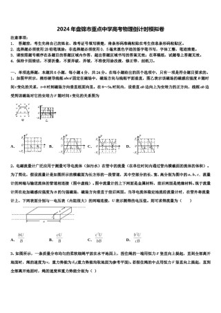 2024年盘锦市重点中学高考物理倒计时模拟卷含解析.doc