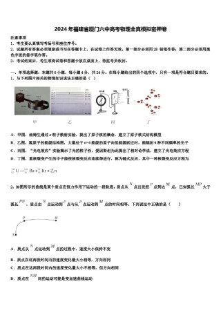 2024年福建省厦门六中高考物理全真模拟密押卷含解析.doc