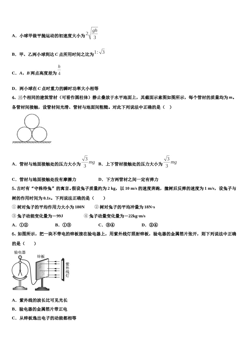 2024年福建省永定一中高三第一次调研测试物理试卷含解析.doc_第2页