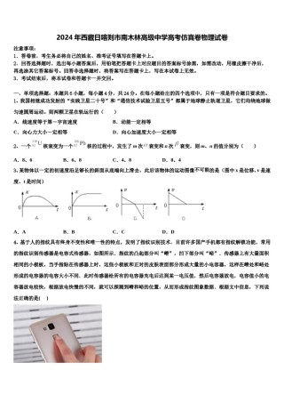 2024年西藏日喀则市南木林高级中学高考仿真卷物理试卷含解析.doc