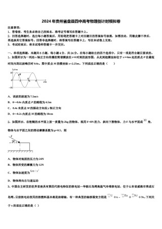 2024年贵州省盘县四中高考物理倒计时模拟卷含解析.doc