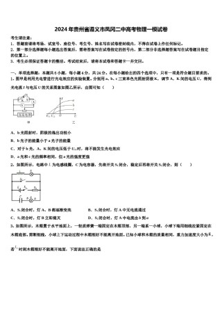 2024年贵州省遵义市凤冈二中高考物理一模试卷含解析.doc