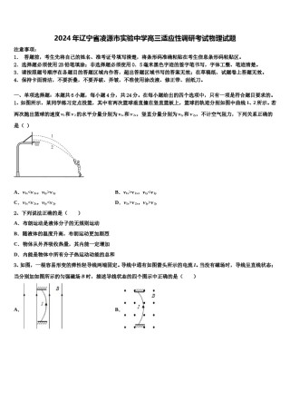2024年辽宁省凌源市实验中学高三适应性调研考试物理试题含解析.doc