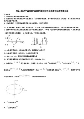 2024年辽宁省沈阳市城郊市重点联合体高考压轴卷物理试卷含解析.doc